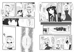  &gt;_&lt; :&lt; a_(aaaaaaaaaaw) alice_margatroid blush book capelet closed_eyes comic cookie crescent food greyscale hairband hat long_hair monochrome multiple_girls o_o patchouli_knowledge short_hair smile touhou translation_request 