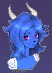  anthro black_nose female horn smile solo welive 