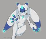  2024 2_horns action_pose ambiguous_gender ambiguous_humanoid biped blue_blush blue_body blue_eyes blue_horn blue_pseudo_hair blush blush_lines chest_gem featureless_chest featureless_crotch forehead_gem front_view gem grey_background hi_res horn humanoid lewdtime looking_at_viewer lunaris_(pal) mouthless multicolored_body multicolored_horn multicolored_pseudo_hair noseless not_furry on_one_leg pal_(species) palworld pocketpair pose pseudo_hair simple_background solo standing teal_body teal_gem teal_horn teal_pseudo_hair text twintails_(hairstyle) url white_body white_horn white_pseudo_hair 