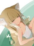  animal_ear_fluff animal_ears arknights bare_shoulders bath blonde_hair breasts fie_in_b86 fox_ears fox_girl fox_tail green_eyes half-closed_eyes highres long_hair looking_at_viewer multiple_tails naked_towel partially_submerged sitting small_breasts smile suzuran_(arknights) tail thighs towel very_long_hair water white_towel 