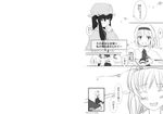  a_(aaaaaaaaaaw) alice_margatroid blush book capelet comic cookie crescent food greyscale hairband hat long_hair monochrome multiple_girls patchouli_knowledge short_hair smile touhou translation_request 