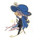  1boy black_jacket black_pants blonde_hair blue_cape blue_hat cape g7cdpdto2i6hot6 hand_up hat hat_feather jacket limbus_company pants project_moon sinclair_(project_moon) solo sparkle sword transparent_background weapon yellow_eyes 