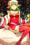  bad_id bad_pixiv_id bare_shoulders bell boots box chiki choker christmas christmas_elf coat dress elf fire_emblem fire_emblem:_kakusei fire_emblem:_monshou_no_nazo garter_straps gift green_eyes green_hair hair_ornament hat long_hair looking_at_viewer mamkute merry_christmas off_shoulder pointy_ears red_legwear red_skirt sack santa_costume santa_hat satozaki_mutou short_dress side_slit skirt sleeveless sleeveless_dress smile solo star strapless strapless_dress thigh_boots thighhighs 