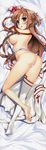  absurdres ass asuna_(sao) bandaid bandaid_on_pussy barefoot bdsm blush bondage bound bound_wrists breasts brown_eyes brown_hair d: dakimakura downscaled feet fujima_takuya full_body highres huge_filesize long_legs looking_back lying maebari md5_mismatch medium_breasts nipples no_bra no_panties on_stomach open_mouth resized scan shiny shiny_skin single_thighhigh skindentation soles solo sword_art_online thighhighs thighhighs_removed white_legwear 