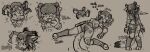  anthro clothed clothing digitigrade duo felid feline female feral gore half-life headcrab hi_res him_army mammal monochrome standing valve 