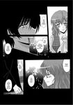  1girl ascot bad_id bad_pixiv_id blood blush close-up comic dying english greyscale injury kazami_yuuka monochrome nightmarejan surprised tears touhou 