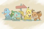 2024 3_claws 3_toes 5_fingers accessory arrow_sign biped black_ear_tips black_nose blue_arms blue_body blue_feet blue_legs bow_(feature) bow_ribbon bow_tie brown_body brown_ears brown_eyes brown_fur brown_markings brown_paws brown_tail bulbasaur claws digital_drawing_(artwork) digital_media_(artwork) dipstick_ears dipstick_tail ear_markings eevee eye_contact feet female feral fingers fur fur_collar fur_tuft generation_1_pokemon generation_2_pokemon green_body green_markings group hakkentai_pkdn happy hi_res lapel_pin looking_at_another male male_(lore) markings mostly_nude multicolored_body multicolored_ears nintendo orange_bow_tie patch_(marking) pikachu pmd:_discovery_team_of_stars_and_souls pokemon pokemon_(species) pokemon_mystery_dungeon quadruped red_cheeks red_eyes red_spines scarf scarf_only signpost smile spike_chunsoft spines tail tail_markings tan_body tan_fur tan_tail_tip toes totodile tuft two_tone_body white_claws white_scarf yellow_arms yellow_body yellow_ears yellow_feet yellow_markings yellow_scarf yellow_tail