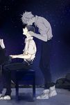  closed_eyes evangelion:_3.0_you_can_(not)_redo ghost highres ikari_shinji instrument kkkkt male_focus multiple_boys nagisa_kaworu neon_genesis_evangelion piano rebuild_of_evangelion sitting spoilers star_(sky) 