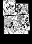  bandages battle black_hair breasts comic glasses greyscale hair_ornament hood medium_breasts monochrome multiple_girls oono_tsutomu original panties pantyshot punching short_hair silent_comic skirt tripping underboob underwear 