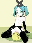  1girl akableak anger_vein aqua_hair arm_support bare_shoulders black_choker black_gloves black_hat black_thighhighs breasts bright_pupils choker closed_eyes closed_mouth collarbone crying cunnilingus dot_mouth elbow_gloves emoji expressionless full_body garter_belt garter_straps gloves googly_eyes green_eyes groin hand_on_own_thigh hat hikimayu long_hair meme monogatari_(series) nipples on_ground ononoki_yotsugi oral pale_skin parted_bangs pussy short_eyebrows sidelocks sitting small_breasts solo_focus spread_legs streaming_tears tears thick_eyebrows thighhighs uohhhhhhhhh!_(meme) wariza white_pupils 