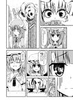  brooch card comic explosion flandre_scarlet greyscale hat hat_ribbon iwamoto_sora jewelry monochrome multiple_girls patchouli_knowledge playing_card remilia_scarlet ribbon short_hair touhou translation_request wrist_cuffs 