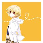  blonde_hair child child_gilgamesh fate/hollow_ataraxia fate/stay_night fate_(series) gilgamesh hood hoodie male_focus midriff red_eyes solo younger 