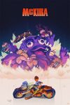  1boy akira_(manga) burger captain_crook chicken_nuggets clown colored_skin english_commentary extra_arms fast_food food glen_brogan gloves grimace_(mcdonald&#039;s) hamburglar happy_meal kaneda_shoutarou&#039;s_bike mac_tonight mcdonald&#039;s mcnugget_buddy monster motor_vehicle motorcycle officer_bigmac parody purple_skin red_hair ronald_mcdonald short_hair soda speedee striped_sleeves yellow_gloves 