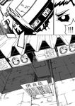  a.hebmuller bad_id bad_pixiv_id car comic driving greyscale ground_vehicle highres monochrome motor_vehicle original road sign translation_request 