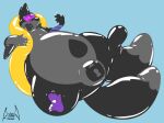  2024 2_tails 4_toes 5_fingers anthro biped black_body blue_background claws digital_media_(artwork) dipstick_tail dragon drone dronification feet fingers floatzel gas_mask generation_4_pokemon glistening glistening_body goo_transformation hi_res hypnosis hypnotic_visor latex latex_body latex_transformation lean_the_dragon liquid_latex lock_symbol male markings mask mind_control multi_tail mythological_creature mythological_scalie mythology nintendo null_bulge pokemon pokemon_(species) purple_body purple_visor scalie simple_background solo soul-silver-dragon species_transformation striped_body stripes tail tail_markings toe_claws toes toony transformation visor 