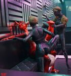 3d_(artwork) absurd_res animal_genitalia animal_penis animatronic atomic_heart balls beverage big_balls big_breasts big_penis blender_cycles breasts clothing digital_media_(artwork) equine_genitalia equine_penis eye_roll faceless female five_nights_at_freddy&#039;s foot_on_knee foxy_(fnaf) freekiller genitals group hi_res huge_balls huge_breasts huge_penis intersex intersex/female jacket left_(atomic_heart) looking_at_another looking_pleasured machine metallic_body nightclub on_lap penis right_(atomic_heart) robot scottgames serving_beverage sitting sitting_on_lap standing stroking_penis telekinesis topwear trio