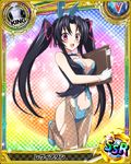  animal_ears artist_request black_hair breasts bunny_ears bunnysuit card_(medium) character_name chess_piece cleavage fishnet_pantyhose fishnets gloves hair_ribbon high_school_dxd king_(chess) large_breasts long_hair official_art pantyhose purple_eyes ribbon serafall_leviathan smile solo torn_clothes torn_legwear trading_card twintails very_long_hair white_gloves 
