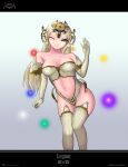 1girl advanced_ship_(eve_online) amarr_empire_(eve_online) aqua_eyes artist_name attack_ship_(eve_online) bare_hips bare_shoulders blonde_hair breasts closed_mouth combat_ship_(eve_online) commentary company_logo company_name copyright_name cruiser_(eve_online) dated droneboat_(eve_online) elbow_gloves electronic_warfare_ship_(eve_online) emblem eve_online exploration_ship_(eve_online) feet_out_of_frame gloves grey_background hand_up headgear highres legion_(eve_online) letterboxed light_smile logo long_hair looking_at_viewer mecha_musume medium_breasts mekito1 navel one_eye_closed personification smile solo stomach strategic_cruiser_(eve_online) support_ship_(eve_online) tech_3_ship_(eve_online) thighhighs thighs third-party_source 