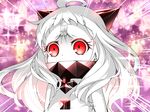  ahoge commentary_request dress horns kantai_collection long_hair looking_at_viewer northern_ocean_hime red_eyes shinkaisei-kan solo tape white_dress white_hair white_skin youmou_usagi 