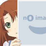  :o blush brown_hair chestnut_mouth face green_eyes koshigaya_komari looking_at_viewer mugen_ouka no_image non_non_biyori parted_lips peeking_out pixiv simple_background solo 