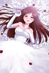  bad_id bad_pixiv_id breasts brown_eyes brown_hair dress elbow_gloves gloves idolmaster idolmaster_cinderella_girls long_hair medium_breasts nami_(snow) nitta_minami smile solo wedding_dress 