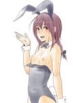  animal_ears bow bowtie braid breasts breasts_outside brown_eyes bunny_ears bunny_girl bunny_tail bunnysuit cum cum_on_body cum_on_breasts cum_on_upper_body detached_collar facial fake_animal_ears hairband leotard leotard_pull long_hair napata open_mouth original red_hair sketch small_breasts smile solo tail wrist_cuffs 