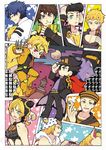  6+boys adjusting_clothes adjusting_hat birthmark black_hair blonde_hair blue_eyes blue_hair braid brown_hair building chain closed_eyes dio_brando dixie_cup_hat double_bun fingerless_gloves gakuran giorno_giovanna gloves green_eyes grin hat headband higashikata_jousuke higashikata_jousuke_(jojolion) horse horseshoe jacket joestar_birthmark johnny_joestar jojo_no_kimyou_na_bouken jojolion jonathan_joestar joseph_joestar_(young) knee_pads knife kuujou_jolyne kuujou_joutarou military_hat moon multicolored_hair multiple_boys pointy_shoes pompadour red_eyes scarf school_uniform shironekojr shoes smile stand_(jojo) star star_platinum steel_ball_run two-tone_hair 