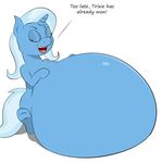  americananomaly_(artist) belly big_belly chubby equine friendship_is_magic horn horse mammal my_little_pony pony text trixie_(mlp) unicorn vore 