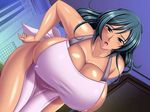  :o apron areola_slip areolae bangs black_hair blue_eyes blush breasts bursting_breasts calendar_(object) ceiling cleavage covered_nipples curtains dark_skin door fingernails game_cg hand_on_hip huge_breasts indoors jpeg_artifacts kasugano_misaki kutsujoku_to_chijoku_ni_otosareta leaning_forward long_fingernails long_hair looking_at_viewer mature naked_apron night open_mouth rui_(pichipichi_garou_r) shiny shiny_skin sideboob taut_clothes window 