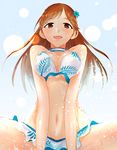  1girl bad_id bad_pixiv_id bikini breasts brown_eyes brown_hair cowgirl_position hairband idolmaster idolmaster_cinderella_girls implied_sex large_breasts long_hair nitta_minami open_mouth pov smile solo straddling swimsuit venus_syndrome 