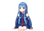  absurdres aoki_hagane_no_arpeggio blue_hair detached_sleeves green_eyes highres iona long_hair sailor sitting solo unscpro 
