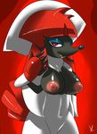  2015 anthro breasts canine dog female fur furfrou hair mammal nintendo nipples open_mouth pok&eacute;mon pok&eacute;morph poodle red_eyes solo tongue video_games virate-chip 