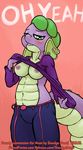 breasts clothed clothing crossgender first_person_view friendship_is_magic half-dressed looking_at_viewer my_little_pony nipples smudge_proof spike_(mlp) striptease topless undressing 