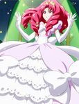  absurdres akagi_towa elbow_gloves gloves go!_princess_precure hair_twirling highres long_hair long_skirt pink_eyes pink_hair precure princess screencap skirt solo sparkle tiara 