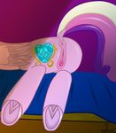  2015 animal_genitalia anus bed clitoris cutie_mark equine female friendship_is_magic hair hooves horn horse mammal multicolored_hair my_little_pony nude princess_cadance_(mlp) pussy solo spirit_of_chaos winged_unicorn wings 
