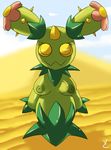  2015 breasts cactus desert female flower looking_at_viewer maractus nintendo nipples plant pok&eacute;mon smile solo spikes video_games virate-chip yellow_eyes 