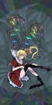  bad_id bad_pixiv_id blonde_hair flandre_scarlet highres lying nichimatsu_seri on_side ponytail red_eyes solo thighhighs touhou 