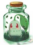  chikorita cork gen_2_pokemon grass in_container jar no_humans pokemon pokemon_(creature) popo_xxx 