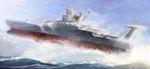  battleship cloud day epic flying fmu military military_vehicle no_humans ocean oldschool realistic ship sky solo space_craft uchuu_senkan_yamato warship watercraft yamato_(uchuu_senkan_yamato) 