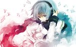  bad_id bad_pixiv_id blue_eyes blue_hair coat hairband headphones kaito long_sleeves male_focus sabutarou shatter simple_background solo upper_body vocaloid white_background 