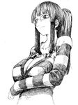  breasts cleavage glasses greyscale kotoba_(kotobato) large_breasts monochrome nico_robin one_piece one_piece:_strong_world ponytail solo striped 