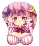  bad_id bad_pixiv_id breast_mousepad breasts cleavage embarrassed hat large_breasts long_hair maki_(natoriumu) mousepad patchouli_knowledge purple_eyes purple_hair solo touhou 