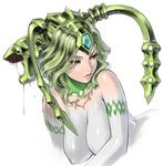  acroplana bad_id bad_pixiv_id bent_over bodysuit breasts green_hair helmet jewelry large_breasts lipstick long_hair makeup mechanical_parts microman orange_eyes sano_toshihide solo 