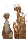  2boys axis_powers_hetalia cat cats greece_(hetalia) japan_(hetalia) japanese_clothes kimono lowres male male_focus multiple_boys smile 