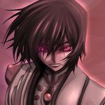  black_hair code_geass frown geass lelouch_lamperouge male_focus non-web_source red_eyes solo 