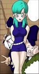  bulma dragon_ball dragonball green_hair legs lowres miniskirt skirt smile thighs 