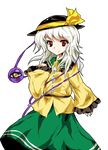  alphes_(style) alternate_eye_color formless_god hat hat_ribbon komeiji_koishi long_sleeves parody red_eyes ribbon silver_hair solo style_parody touhou transparent_background wide_sleeves yellow_eyes 