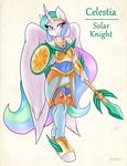  2015 absurd_res ambris anthro anthrofied armor breasts equine eyelashes female friendship_is_magic fur hair hi_res horn long_hair mammal melee_weapon multicolored_hair my_little_pony navel polearm princess_celestia_(mlp) purple_eyes shield smile solo spear weapon white_fur winged_unicorn wings 