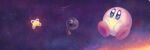 ambiguous_gender blue_body blue_eyes duo gooey_(kirby) hal_laboratory hoshi_kodomo kirby kirby_(series) nintendo pink_body pop_star space sparkles sparkling_eyes star waddling_head