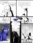  2015 asriel_dreemurr black_and_white bone caprine clothing english_text fatz_geronimo_(artist) goat grin mammal monochrome psychokinesis rage_face sans_(undertale) shadow skeleton skull sweat text undertale video_games winter_coat 